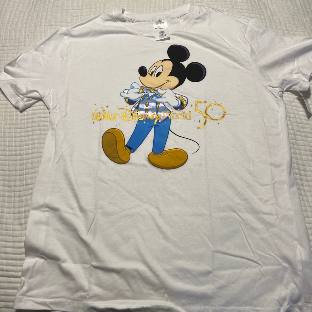 NWT Limited Edition Mickey 50th Shirt | Disney World 50th shirt white
